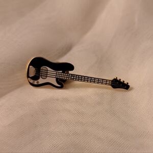 Black,White, Gold Guitar Pin